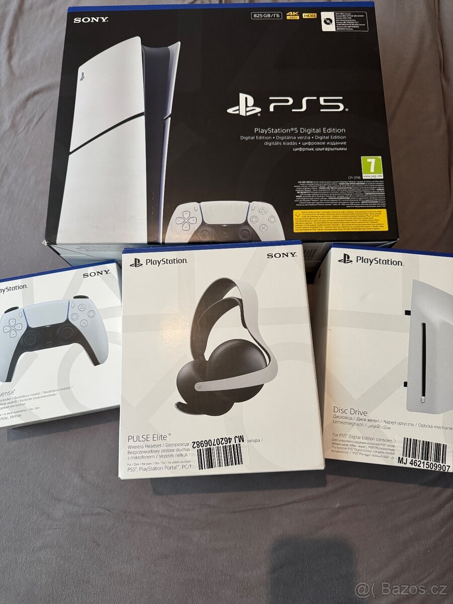 Ps 5 slim, s mechanikou, 2 ovladače, sluchátka a záruka