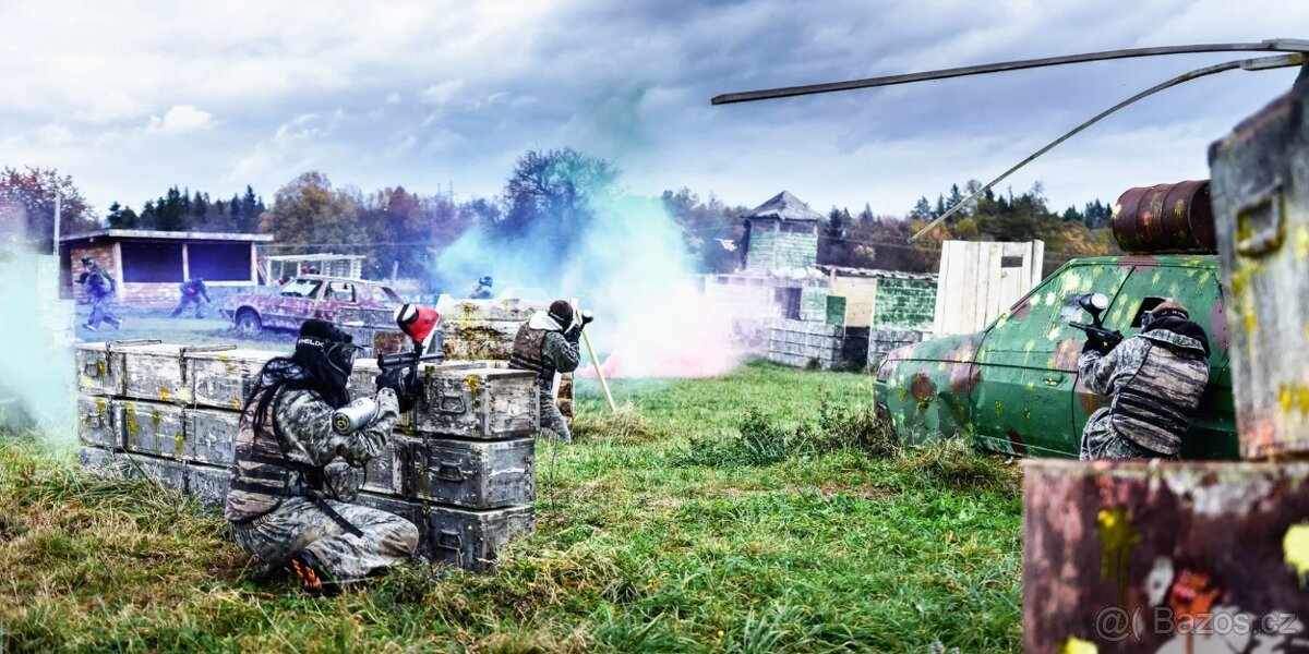 4 hodiny paintballu a 100 ks munice Masečín