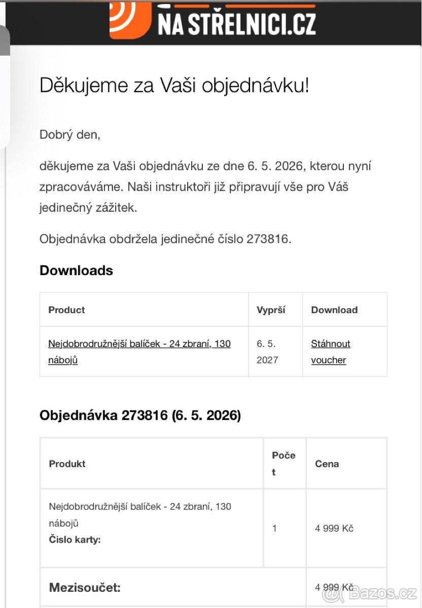 Voucher pro střelbu 24zbraní