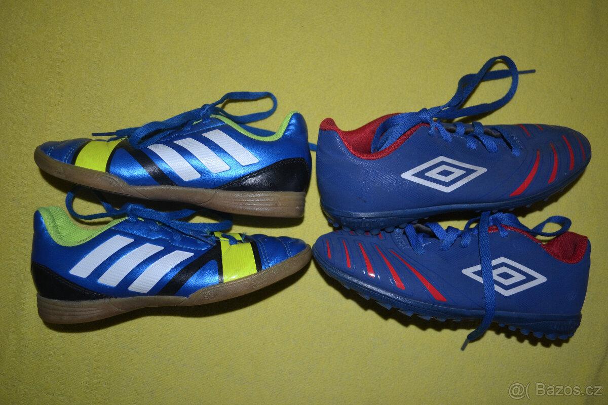 sálovky Adidas v.31, dála Umbro v.33,