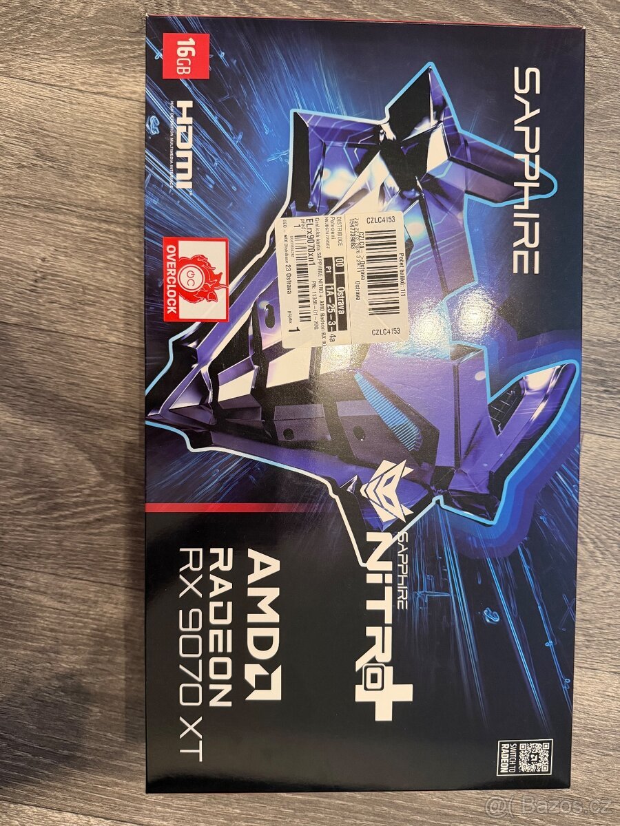 SAPPHIRE NITRO+ AMD Radeon RX 9070 XT GAMING OC 16G