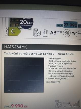 Prodám úplně novou indukční varnou desku HAIER.Cena 5500 Kč