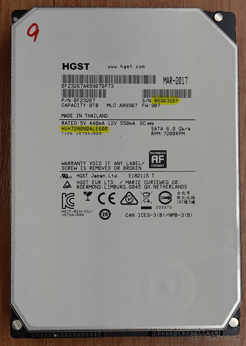 Hitachi Ultrastar He8 HDD 3,5" 8TB - HUH728080ALE600 #9