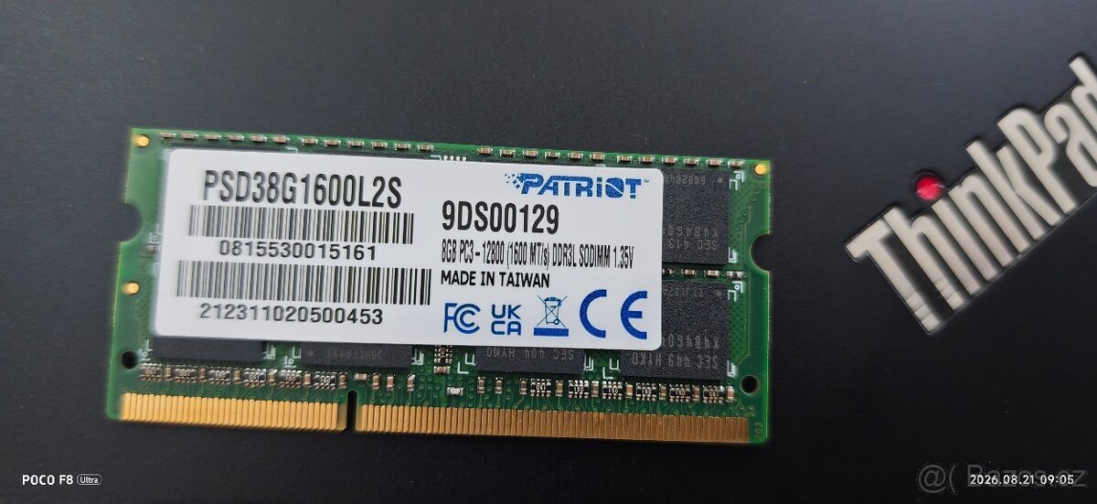 Ddr3 so-dimm 8gb 1600mhz Patriot