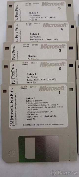 Instalační diskety MS FoxPro 2.5.