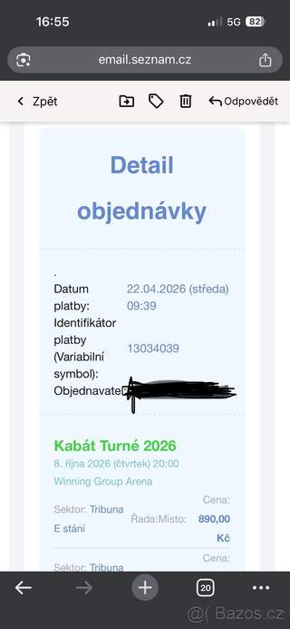 2x vstupenka na koncert Kabát Brno 2026
