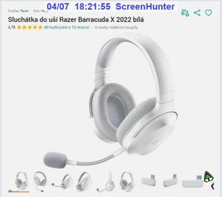Razer Barracuda X (2022) THX 7.1 barva bílá