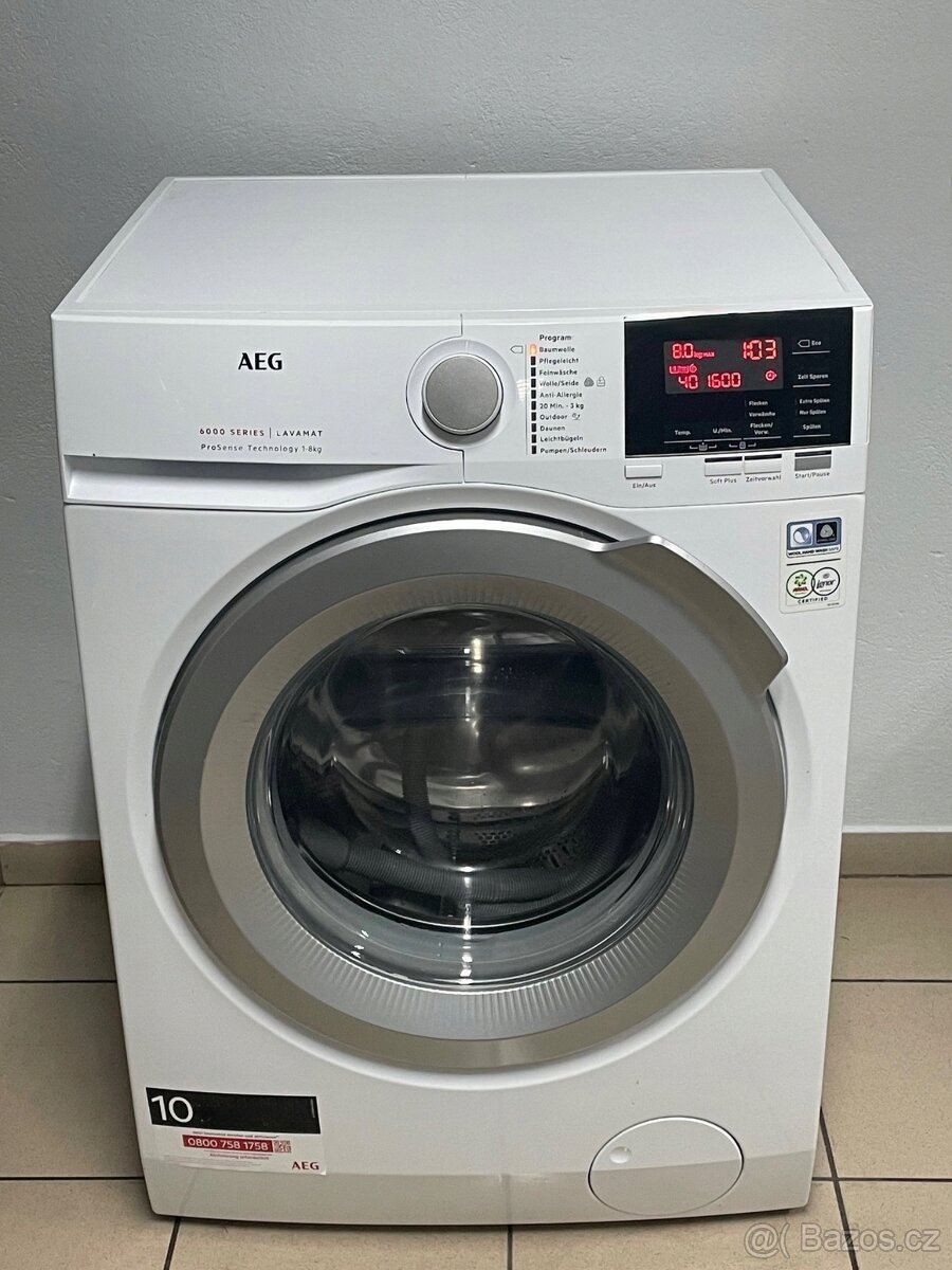 Aeg automatická pračka prosense 6000 series / 8kg