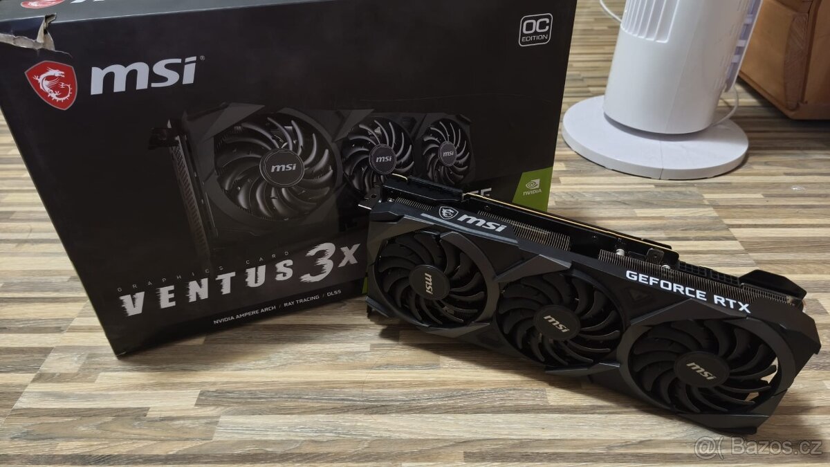 GeForce RTX 3090 Ventus 3X 24G OC, krabice,držák GPU,Furmark