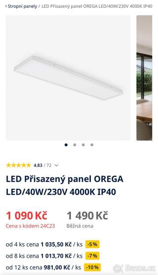 LED 40W - Stropní, vestavné, přisazené, závěsné svítidlo