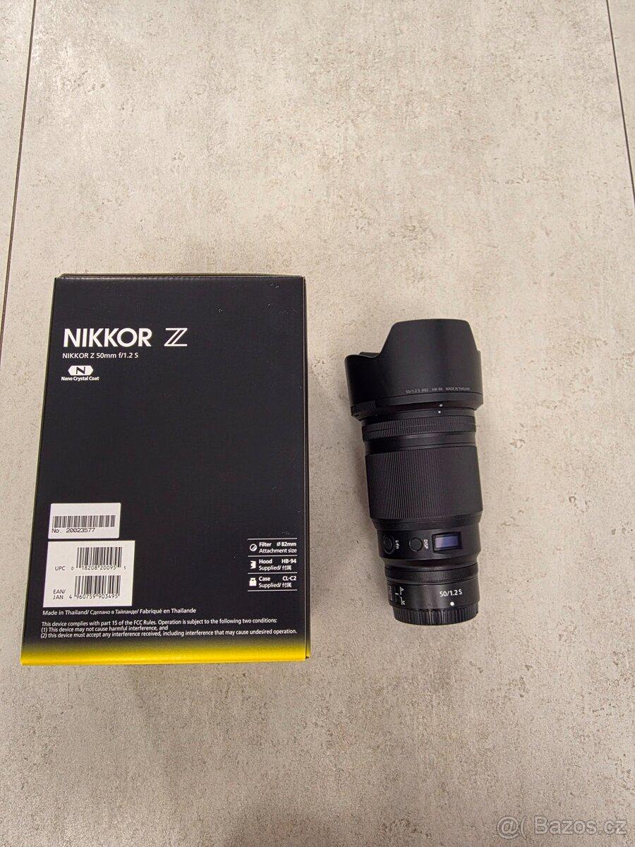 Nikon Z 50mm f/1.2 S Nikkor – jako nový, STAV, komplet